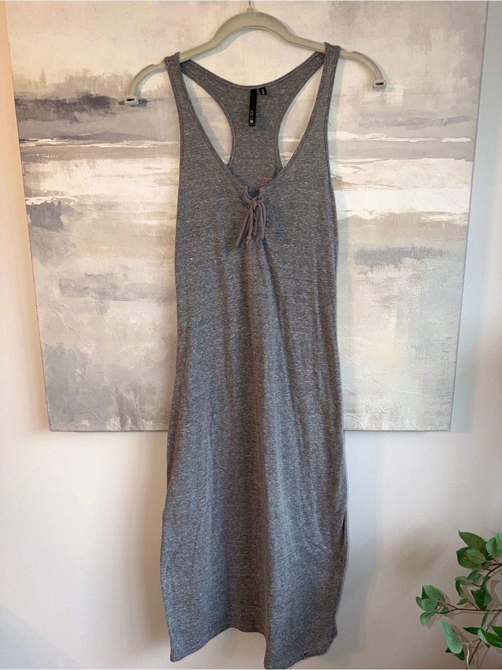 Joe’s Jeans Gray Racerback Tank 
Dress Casual Throw On Midi Size M - Picture 2 of 4